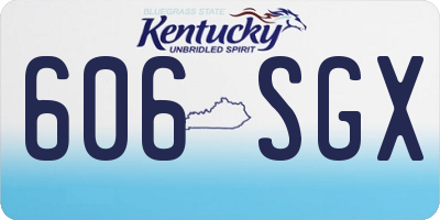 KY license plate 606SGX