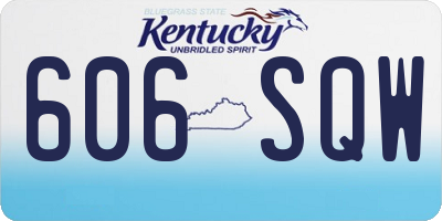 KY license plate 606SQW