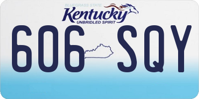 KY license plate 606SQY