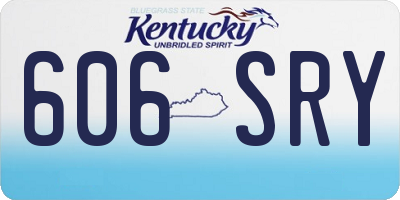 KY license plate 606SRY