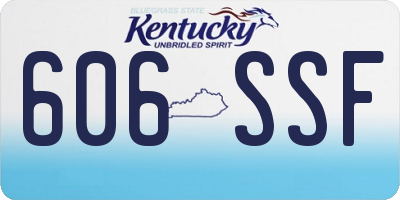 KY license plate 606SSF