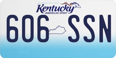 KY license plate 606SSN