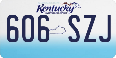 KY license plate 606SZJ