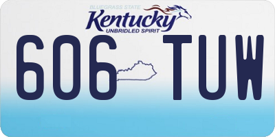 KY license plate 606TUW