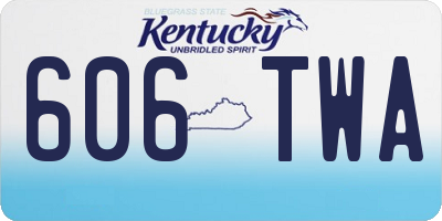 KY license plate 606TWA