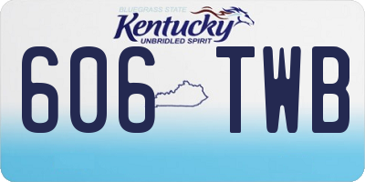 KY license plate 606TWB