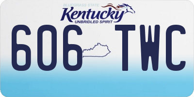 KY license plate 606TWC