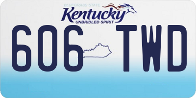 KY license plate 606TWD