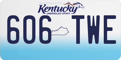KY license plate 606TWE
