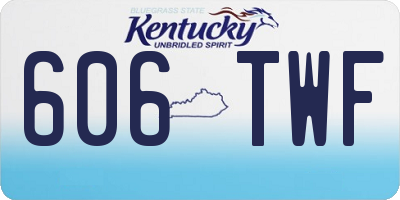 KY license plate 606TWF