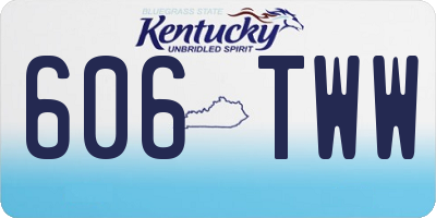 KY license plate 606TWW