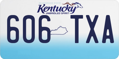 KY license plate 606TXA