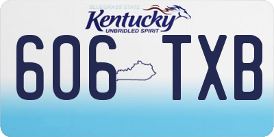 KY license plate 606TXB
