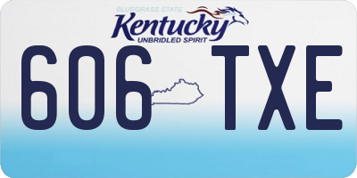 KY license plate 606TXE
