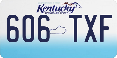 KY license plate 606TXF