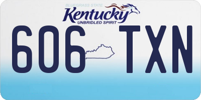 KY license plate 606TXN