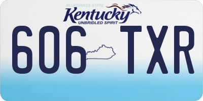 KY license plate 606TXR