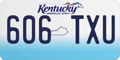 KY license plate 606TXU