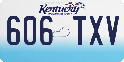 KY license plate 606TXV