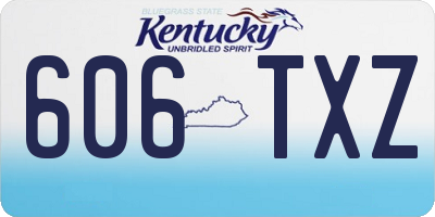 KY license plate 606TXZ