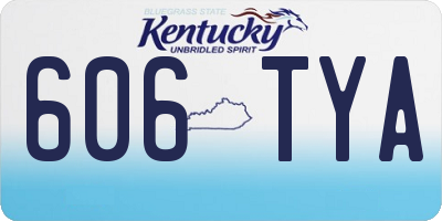 KY license plate 606TYA