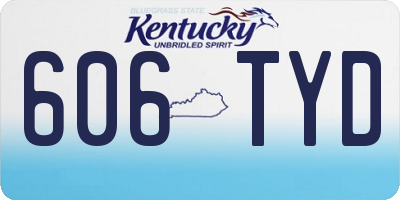 KY license plate 606TYD