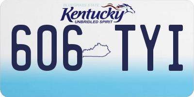 KY license plate 606TYI