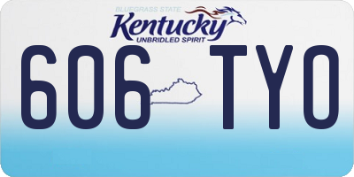 KY license plate 606TYO