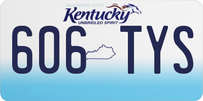 KY license plate 606TYS