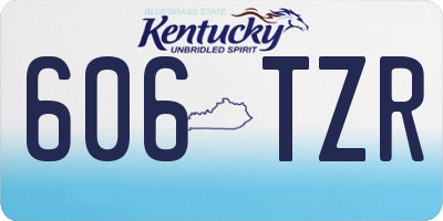 KY license plate 606TZR