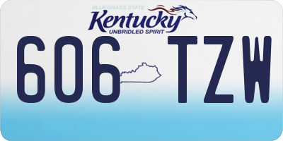 KY license plate 606TZW