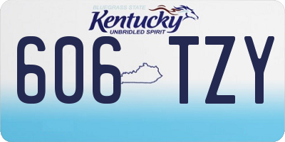 KY license plate 606TZY