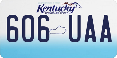 KY license plate 606UAA