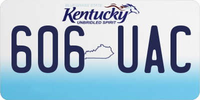 KY license plate 606UAC