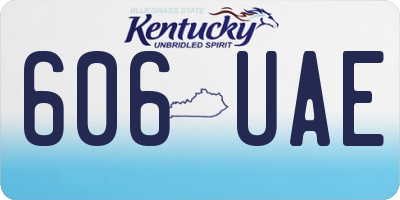 KY license plate 606UAE
