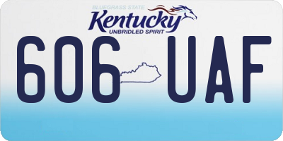 KY license plate 606UAF
