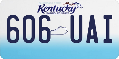KY license plate 606UAI