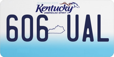 KY license plate 606UAL