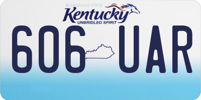 KY license plate 606UAR