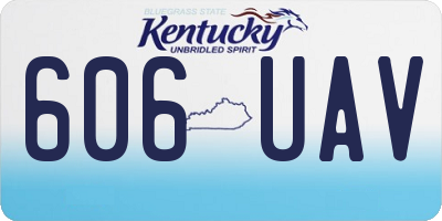 KY license plate 606UAV
