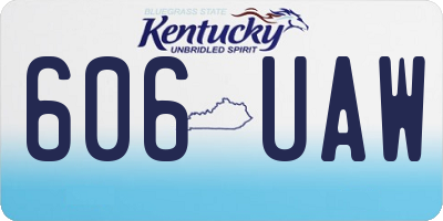 KY license plate 606UAW