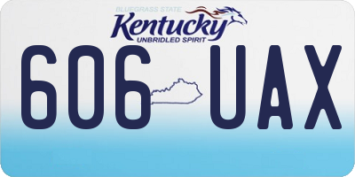 KY license plate 606UAX
