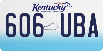 KY license plate 606UBA