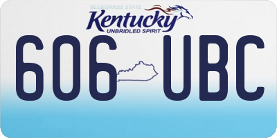 KY license plate 606UBC