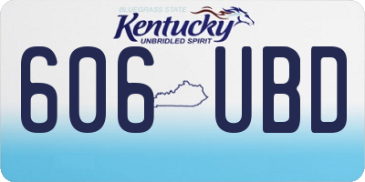 KY license plate 606UBD