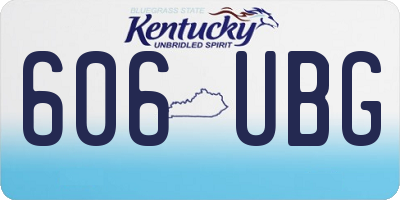 KY license plate 606UBG