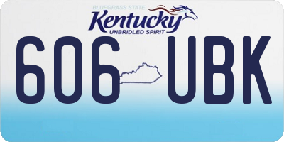 KY license plate 606UBK