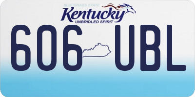KY license plate 606UBL