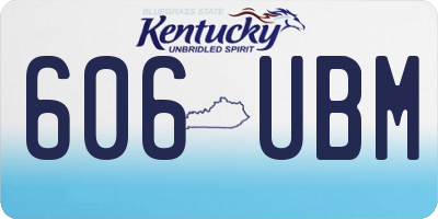 KY license plate 606UBM