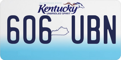 KY license plate 606UBN